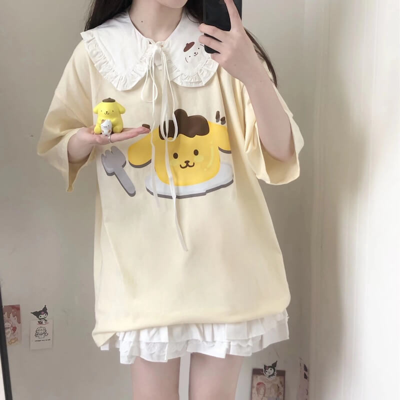 Pom Cake T-shirt with Collar