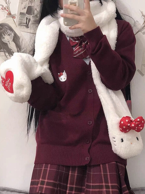 Red Kitty Cardigan