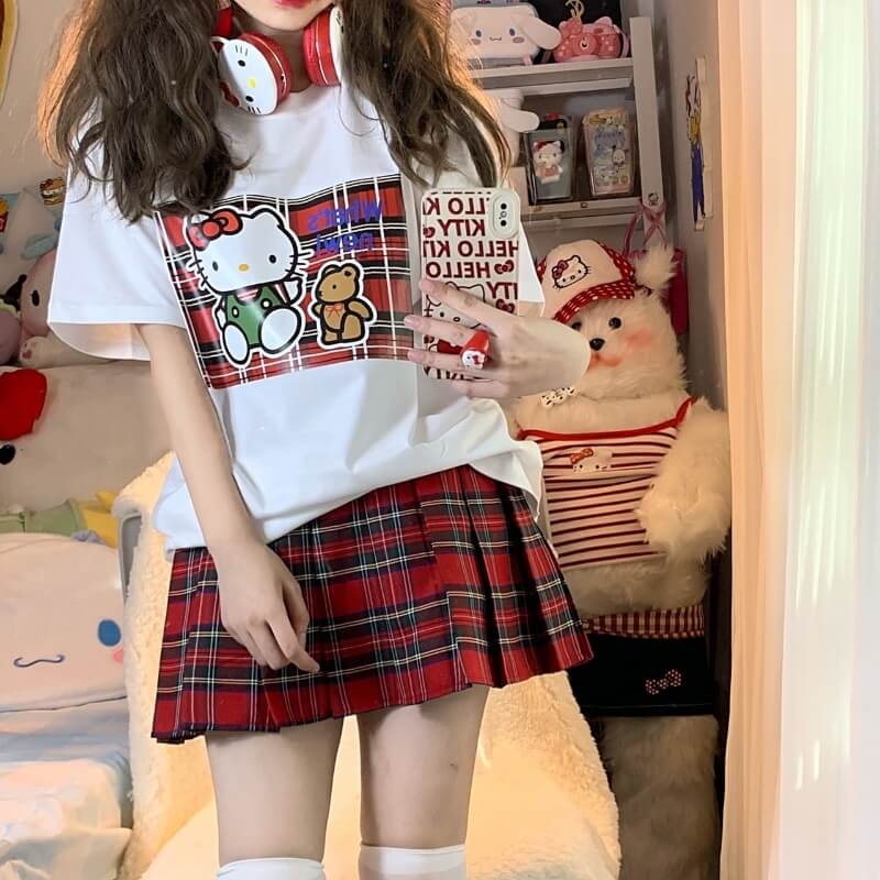 Red Plaid Skirt