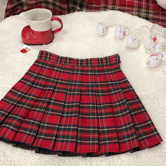 Red Plaid Skirt