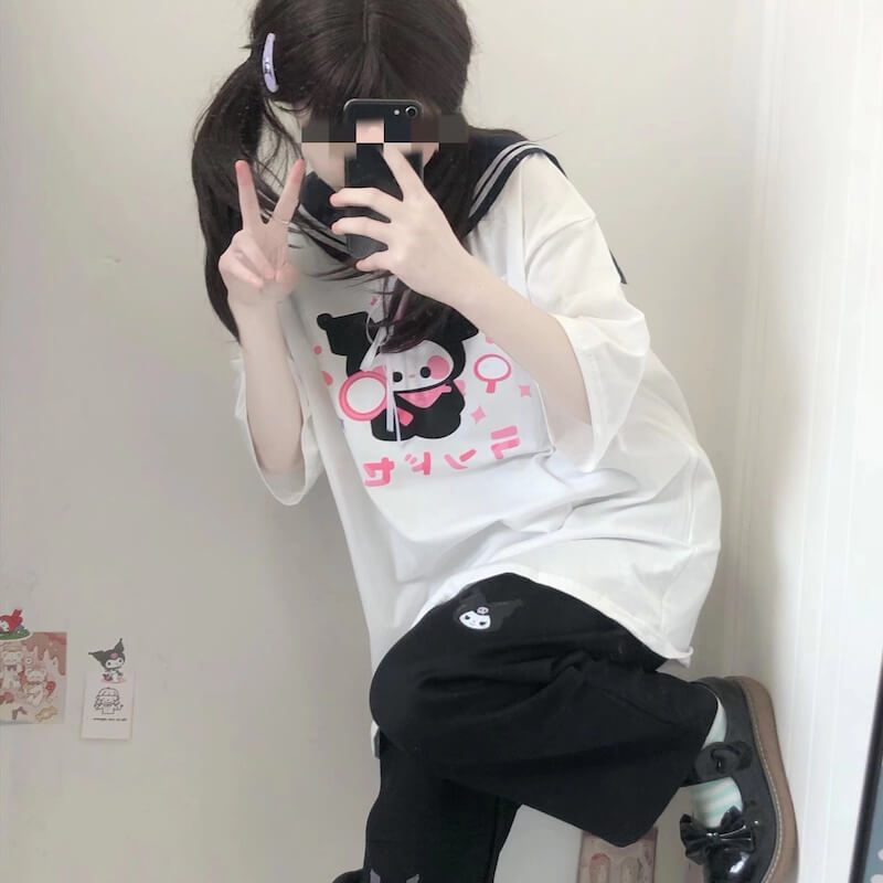 Kawaii Blue Collar Kuro Top