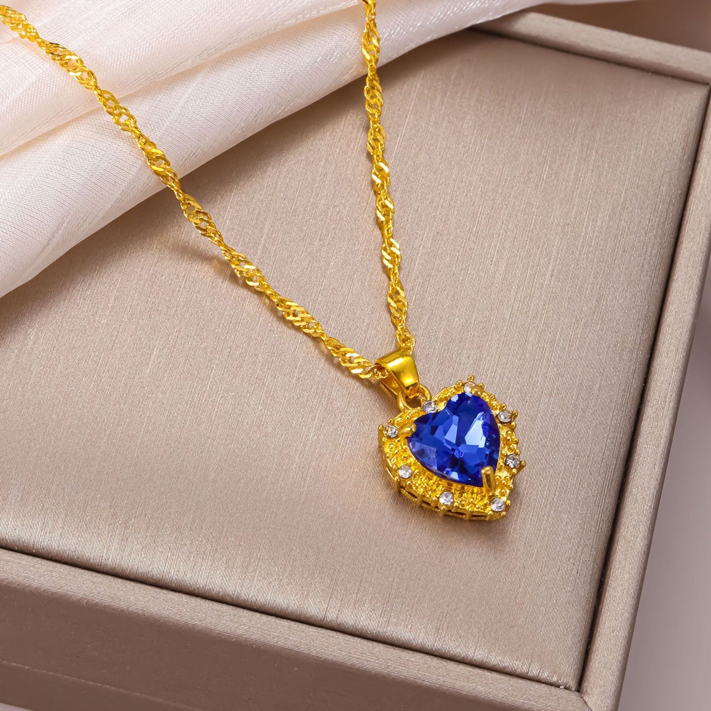 Crystal Heart Pendant Necklace
