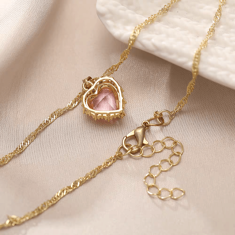Crystal Heart Pendant Necklace