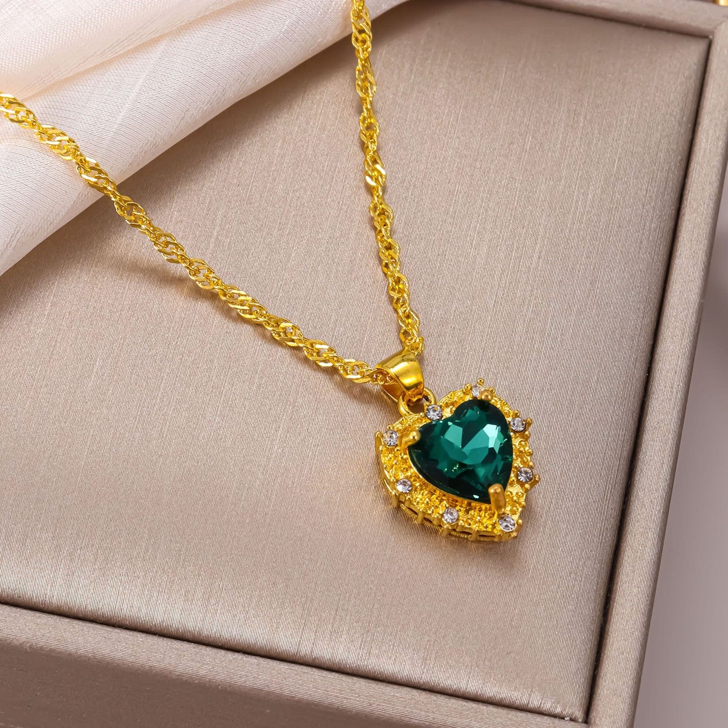 Crystal Heart Pendant Necklace