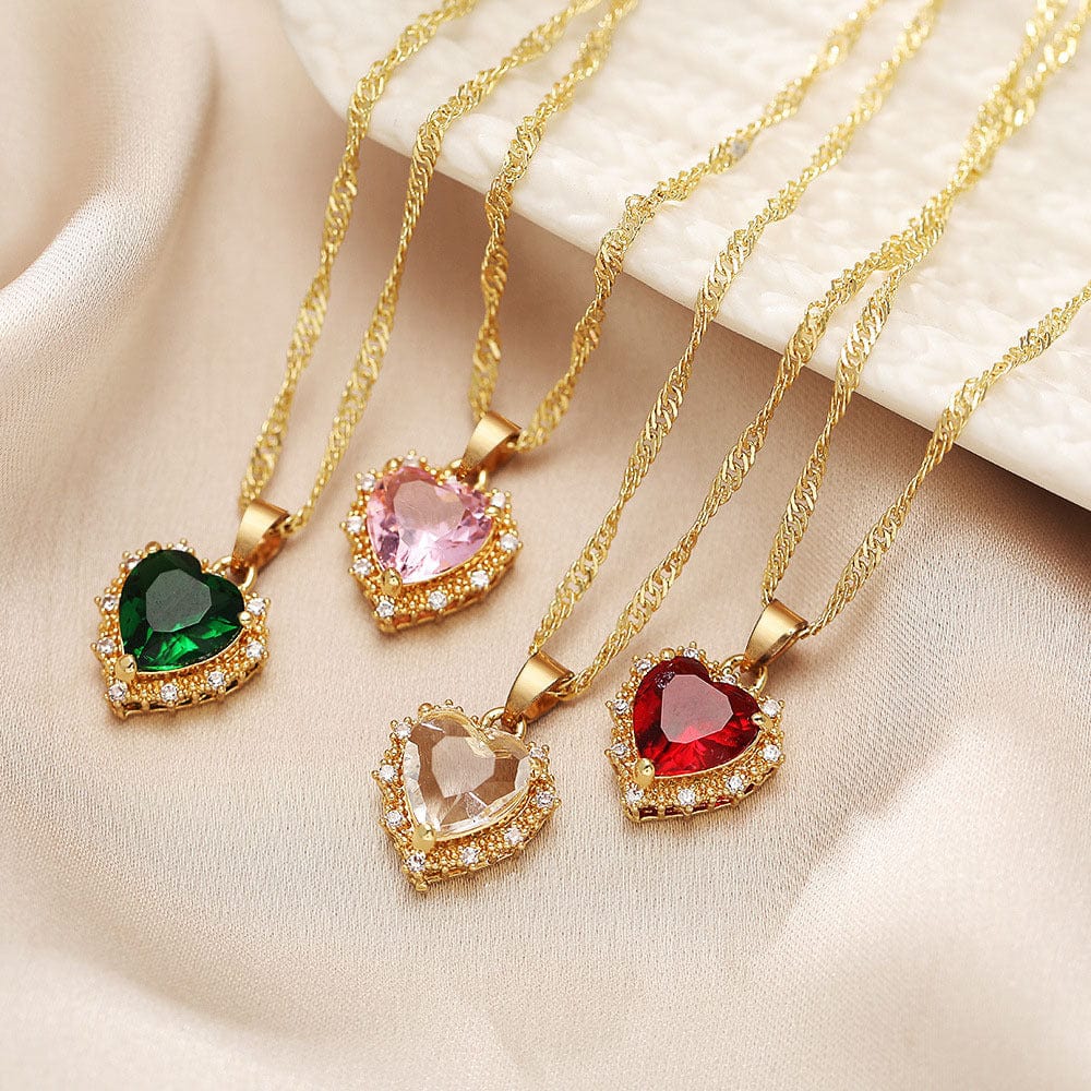 Crystal Heart Pendant Necklace