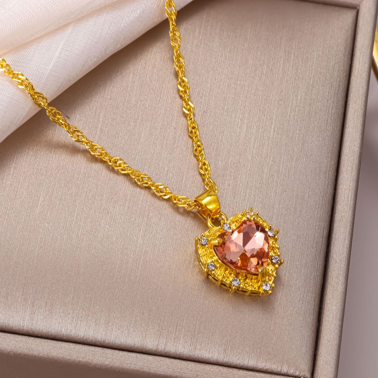 Crystal Heart Pendant Necklace