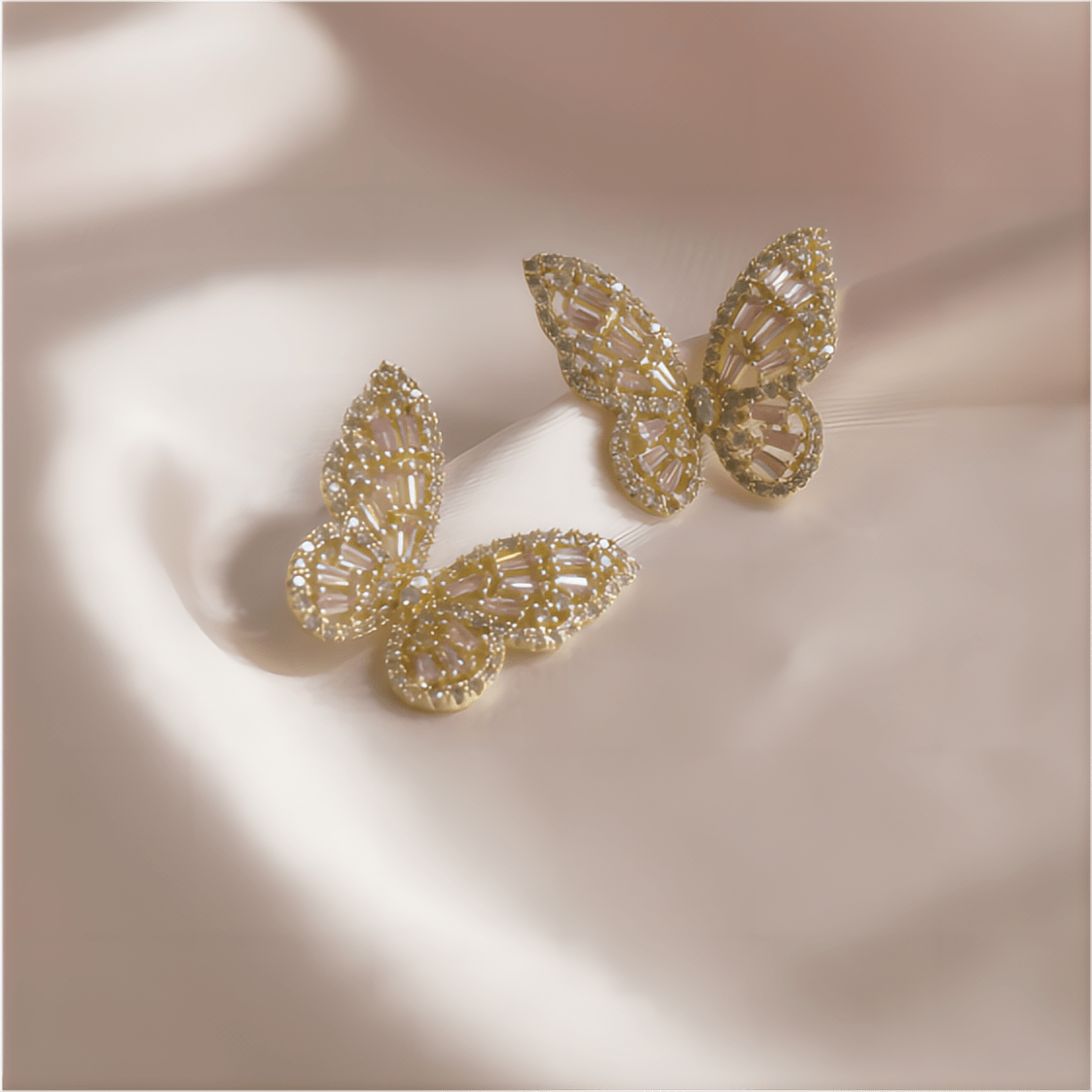 Hollowed-out Butterfly Earposts Stud Earrings