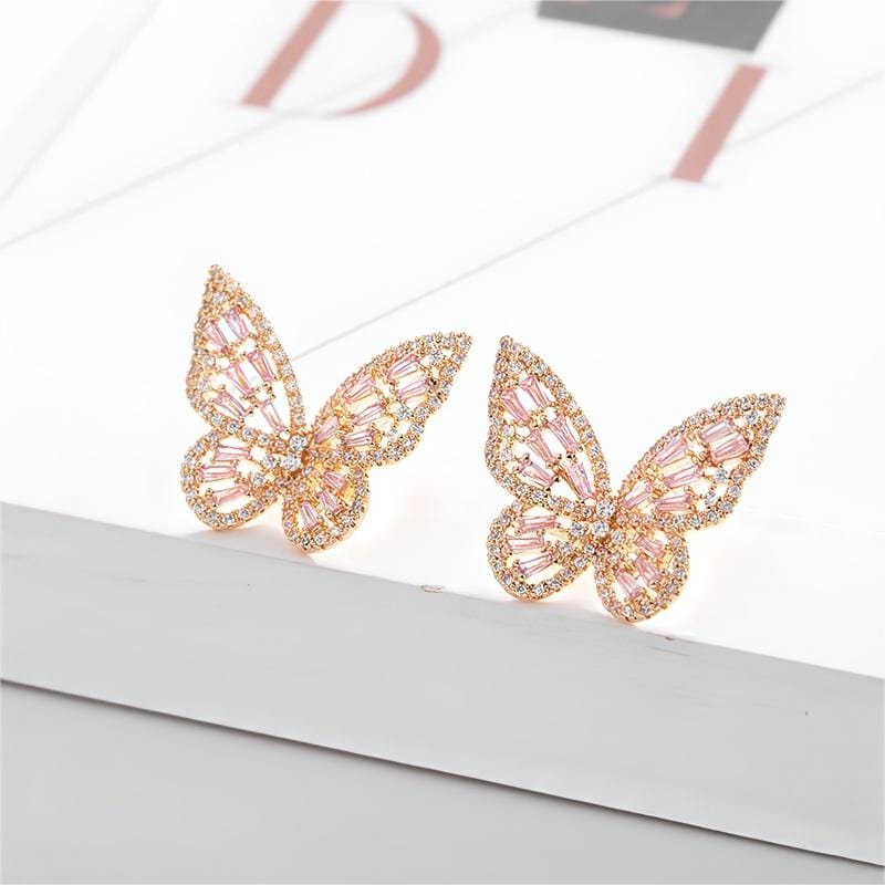Hollowed-out Butterfly Earposts Stud Earrings