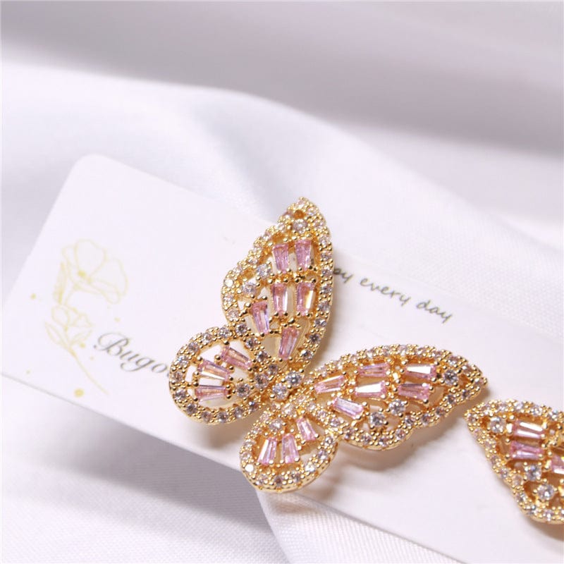 Hollowed-out Butterfly Earposts Stud Earrings