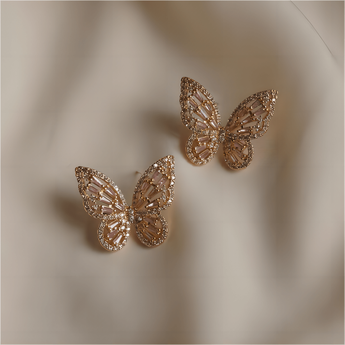 Hollowed-out Butterfly Earposts Stud Earrings