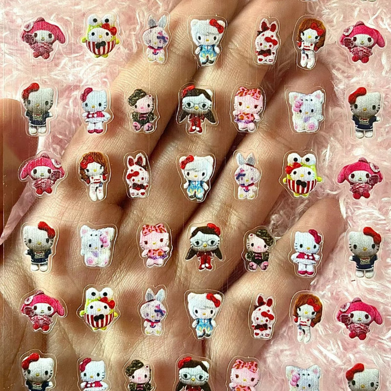 Long Leg Kitty Bunny Nail Stickers - Lovesickdoe