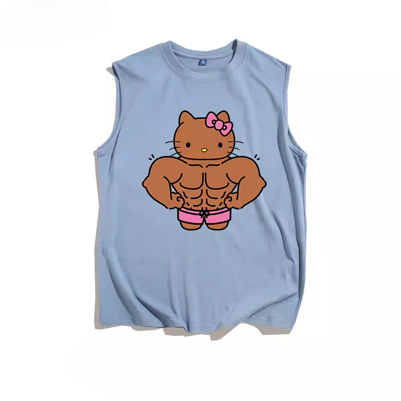 Kitty Strong Gym Sleeveless T-Shirt KI570