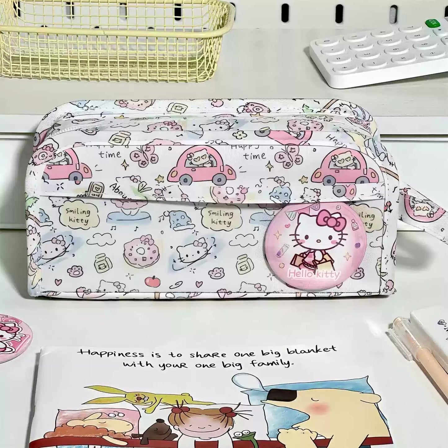 Kawaii Smiling Kitty Pencil Case