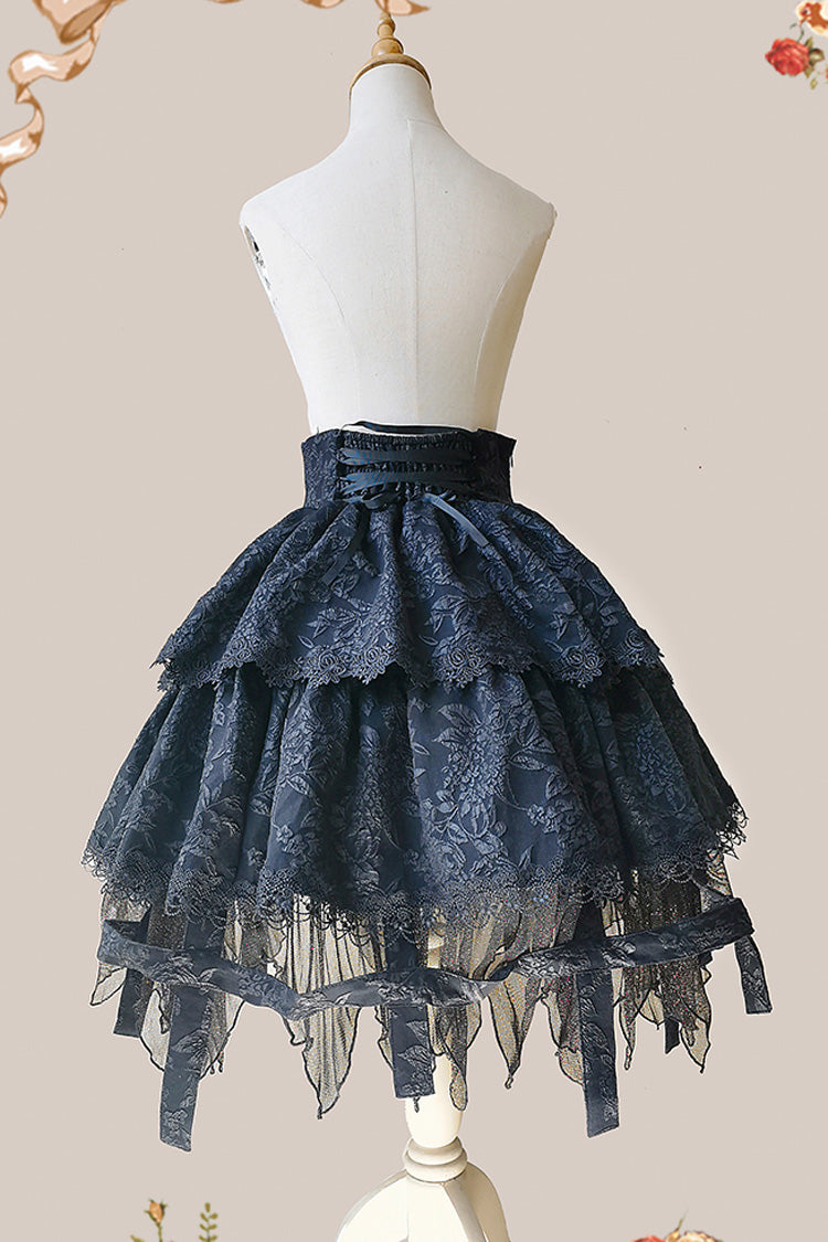 Double-Layered Ruffle Lace Gothic Skirt - Apprentice Witch