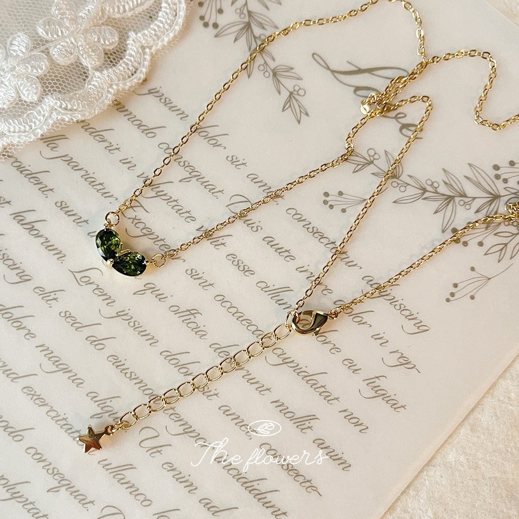 Elegant Gold Plated Emerald Heart Necklace