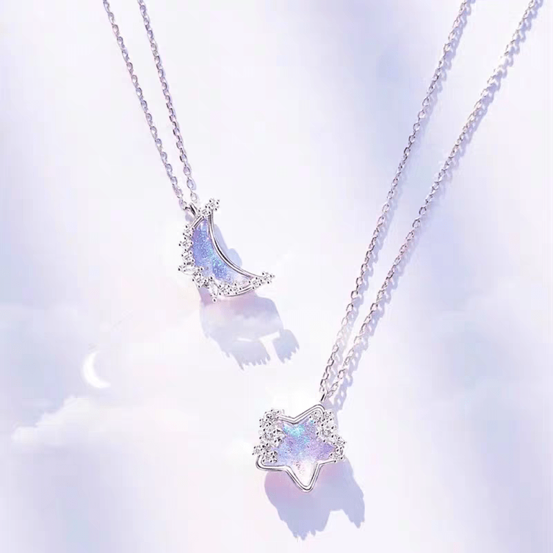 Elegant Moon Phase Star Necklace