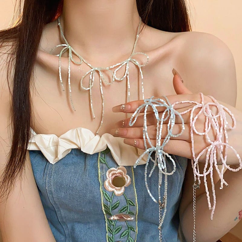 Collier ras du cou en ruban coloré