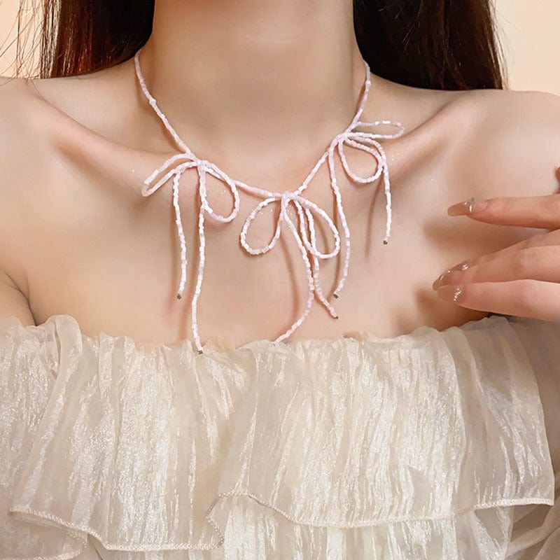 Collier ras du cou en ruban coloré