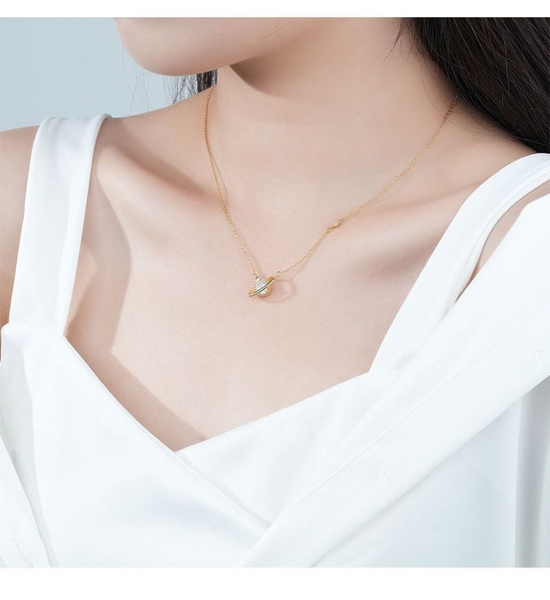 Crystal Celestial Planet Star Pendant Necklace