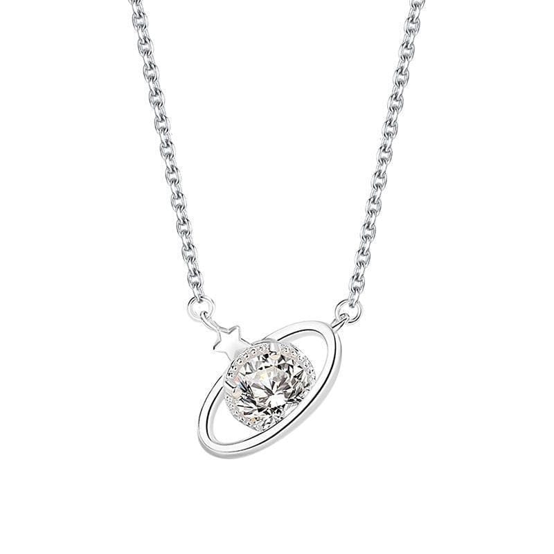Crystal Celestial Planet Star Pendant Necklace