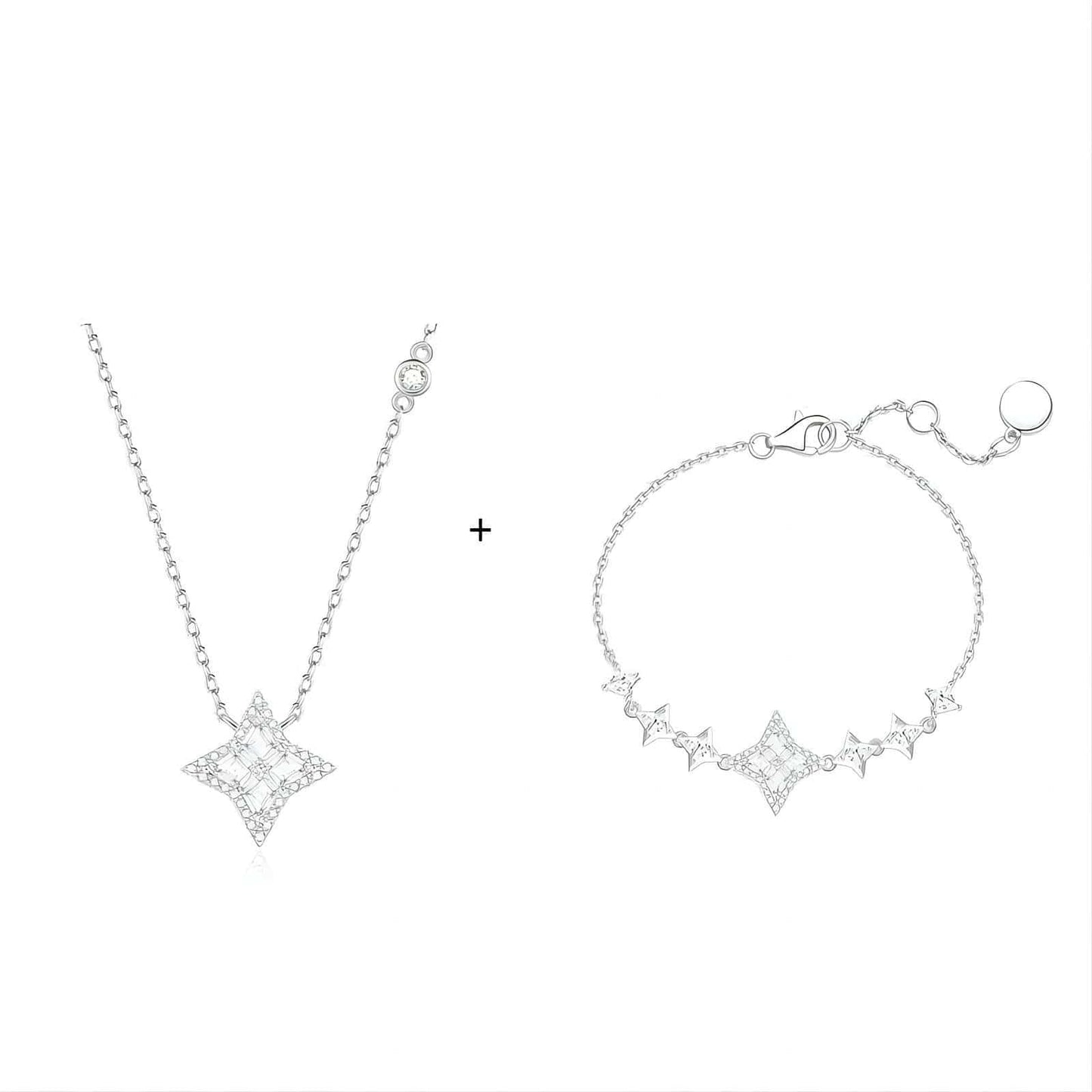 Elegant Sparkle Necklace Bracelet Set