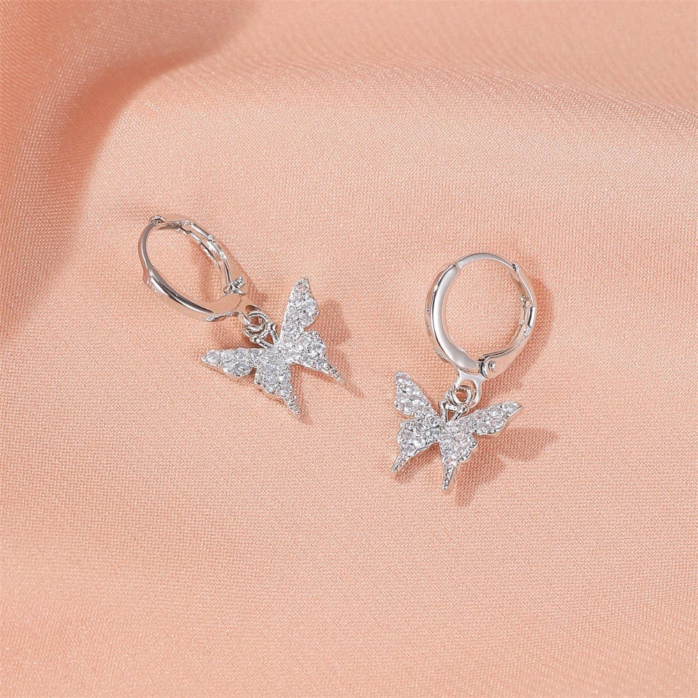 Colorful Butterfly Huggie Hoop Earrings