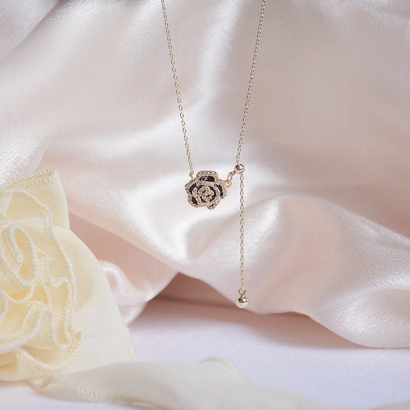 Elegant Camellia Cable Chain Necklace
