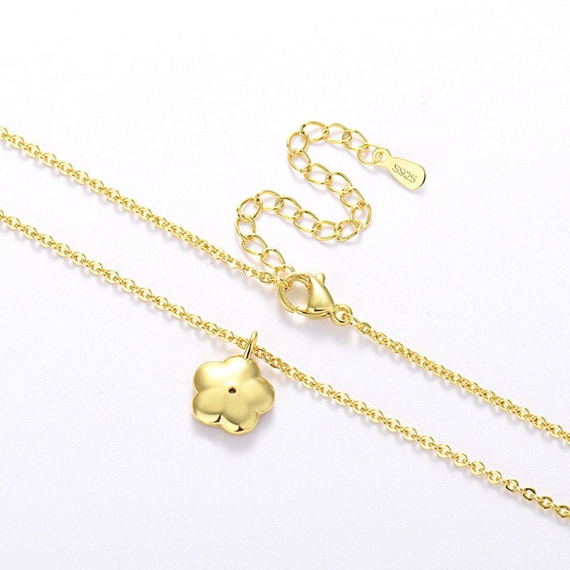 Charming Chic Pink Cherry Blossom Pendant Necklace