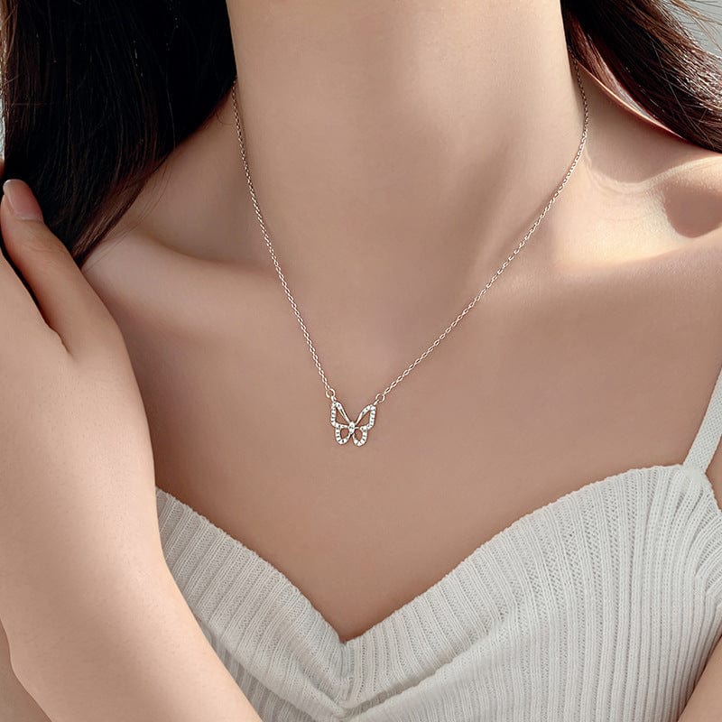 Sweet Hollowed-out Butterfly Necklace