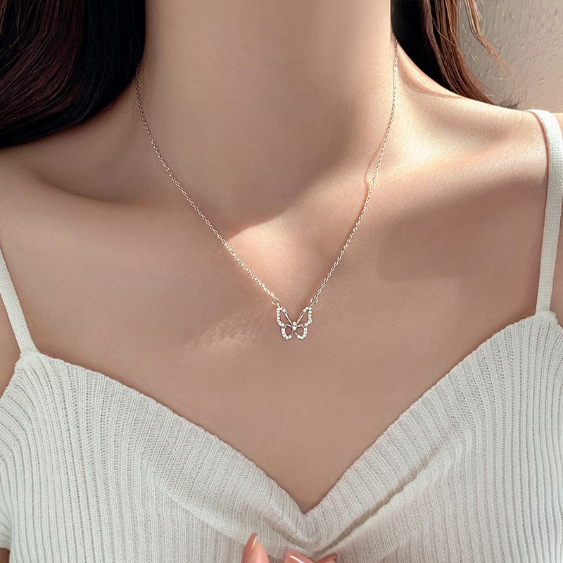 Sweet Hollowed-out Butterfly Necklace