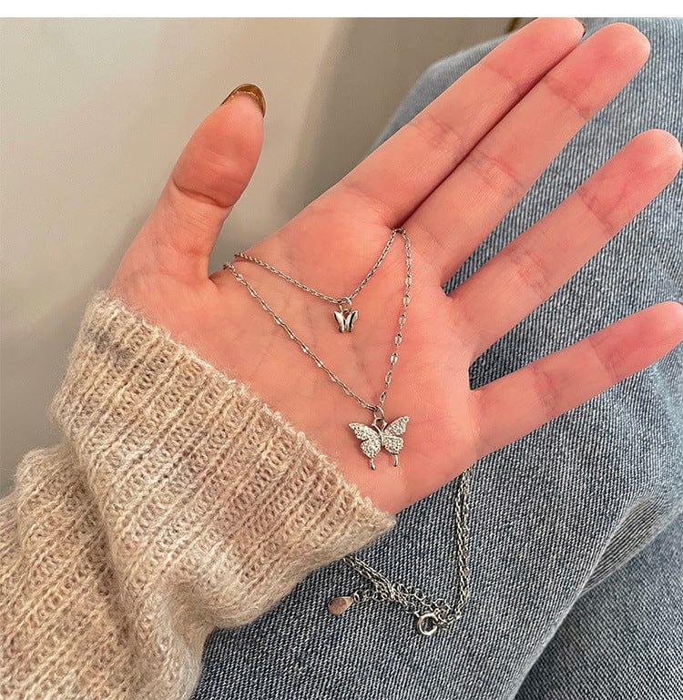 Elegant Layering Butterfly Necklace