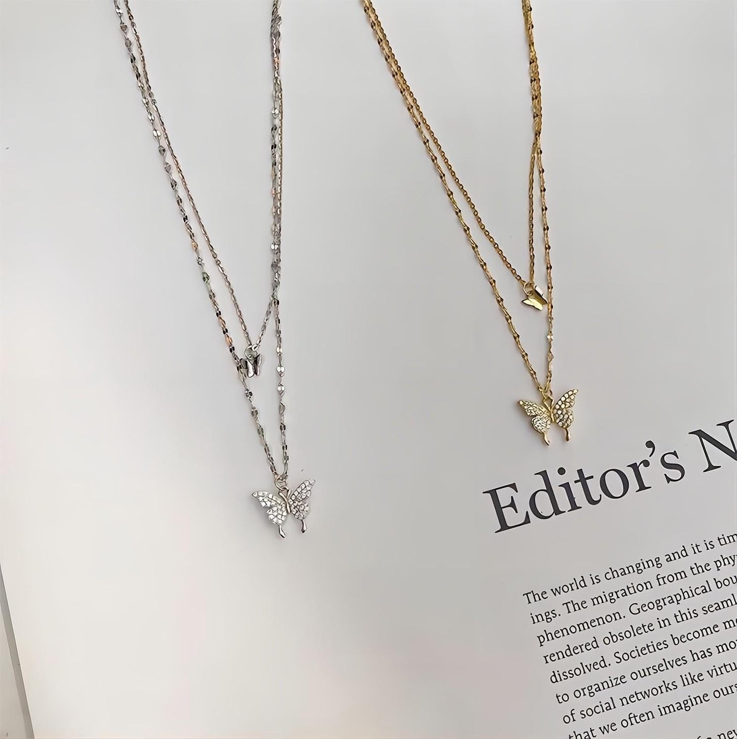 Elegant Layering Butterfly Necklace