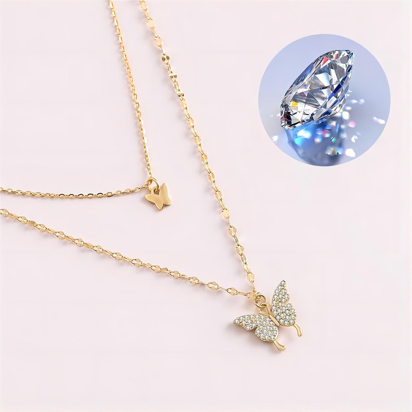 Elegant Layering Butterfly Necklace
