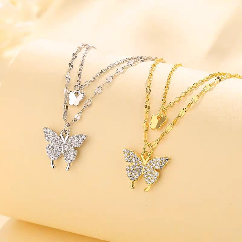 Elegant Layering Butterfly Necklace