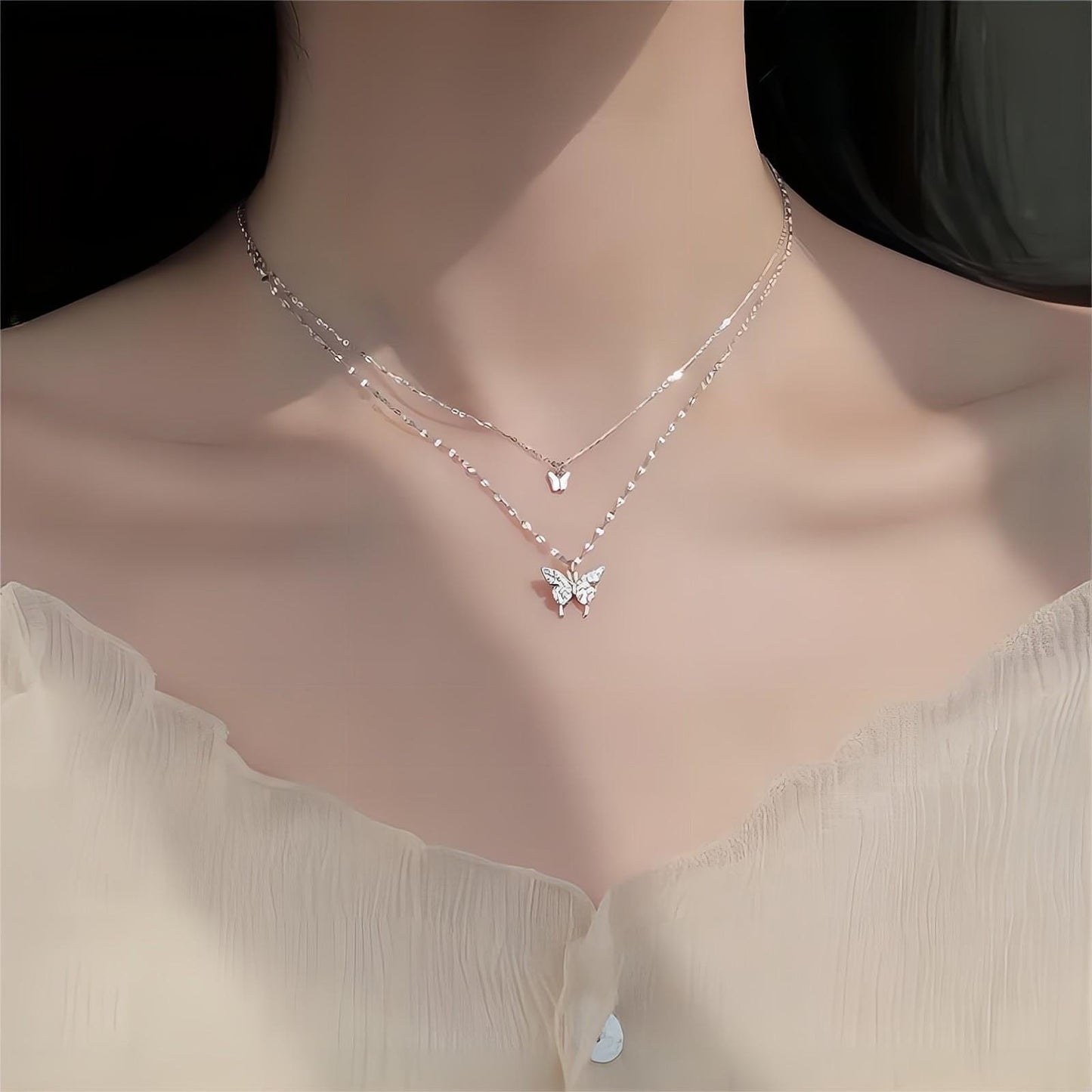 Elegant Layering Butterfly Necklace