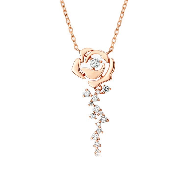 Elegant Crystal Rose Necklace