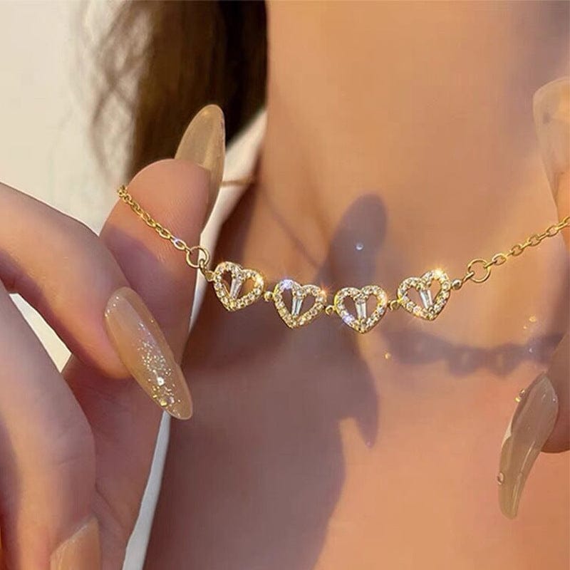 Sweet Transformable Lucky Flower Heart Pendant Necklace