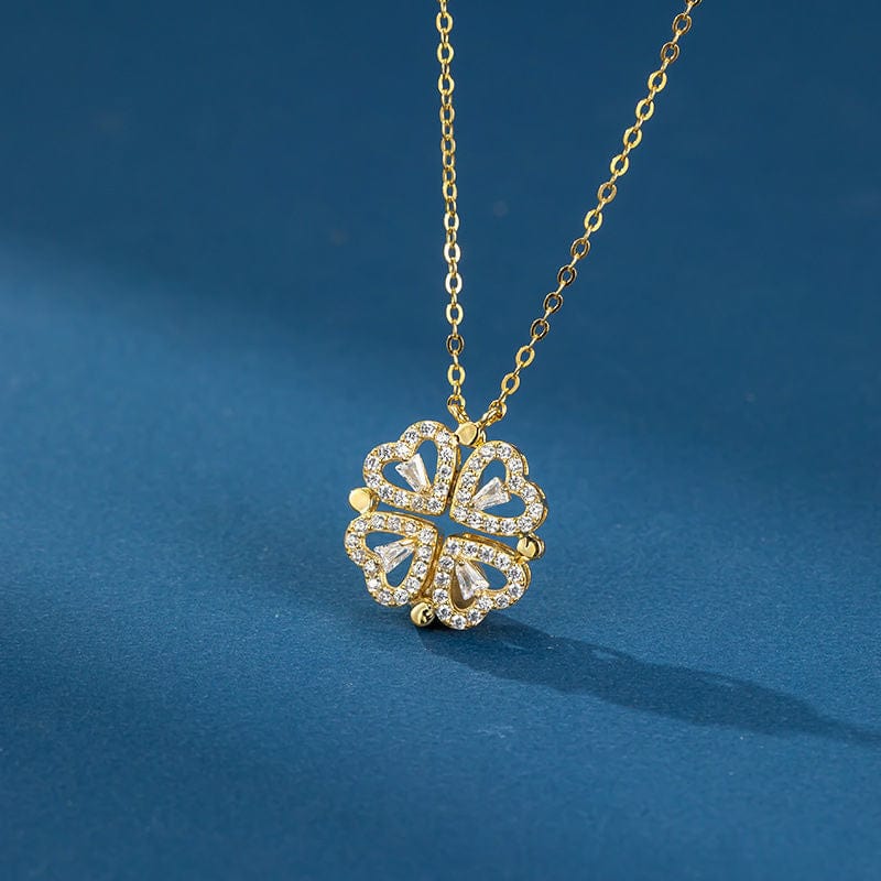 Sweet Transformable Lucky Flower Heart Pendant Necklace