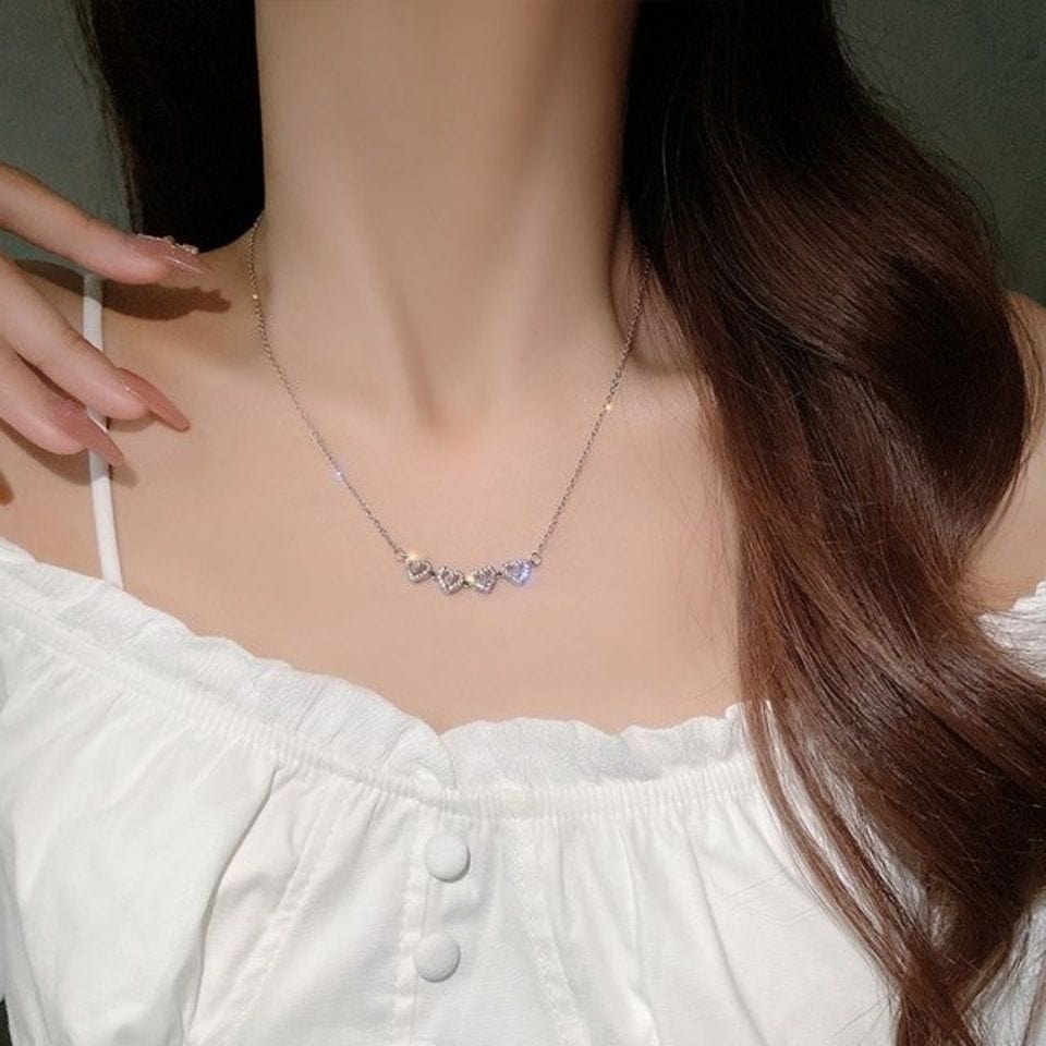 Sweet Transformable Lucky Flower Heart Pendant Necklace