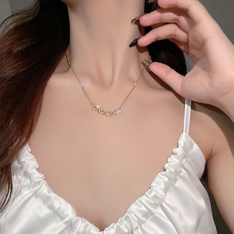 Sweet Transformable Lucky Flower Heart Pendant Necklace