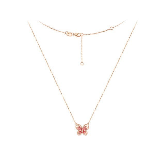 Filigree Inlay Butterfly Necklace