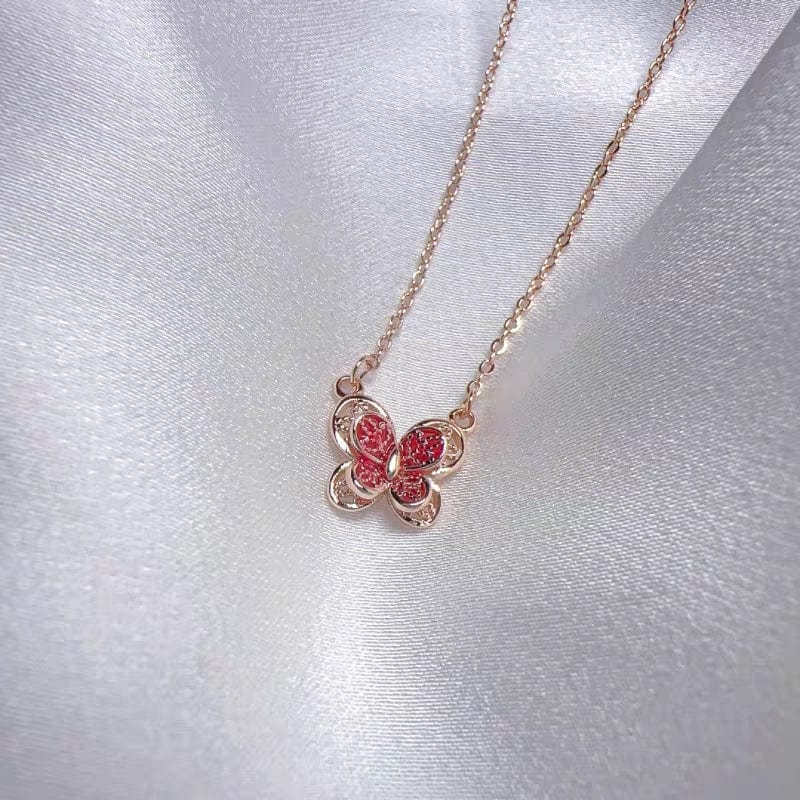 Filigree Inlay Butterfly Necklace