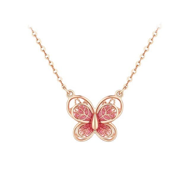 Filigree Inlay Butterfly Necklace