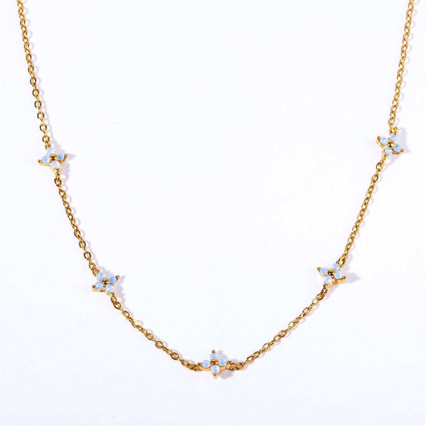 Elegant Handmade Gold Crystal Flower Necklace