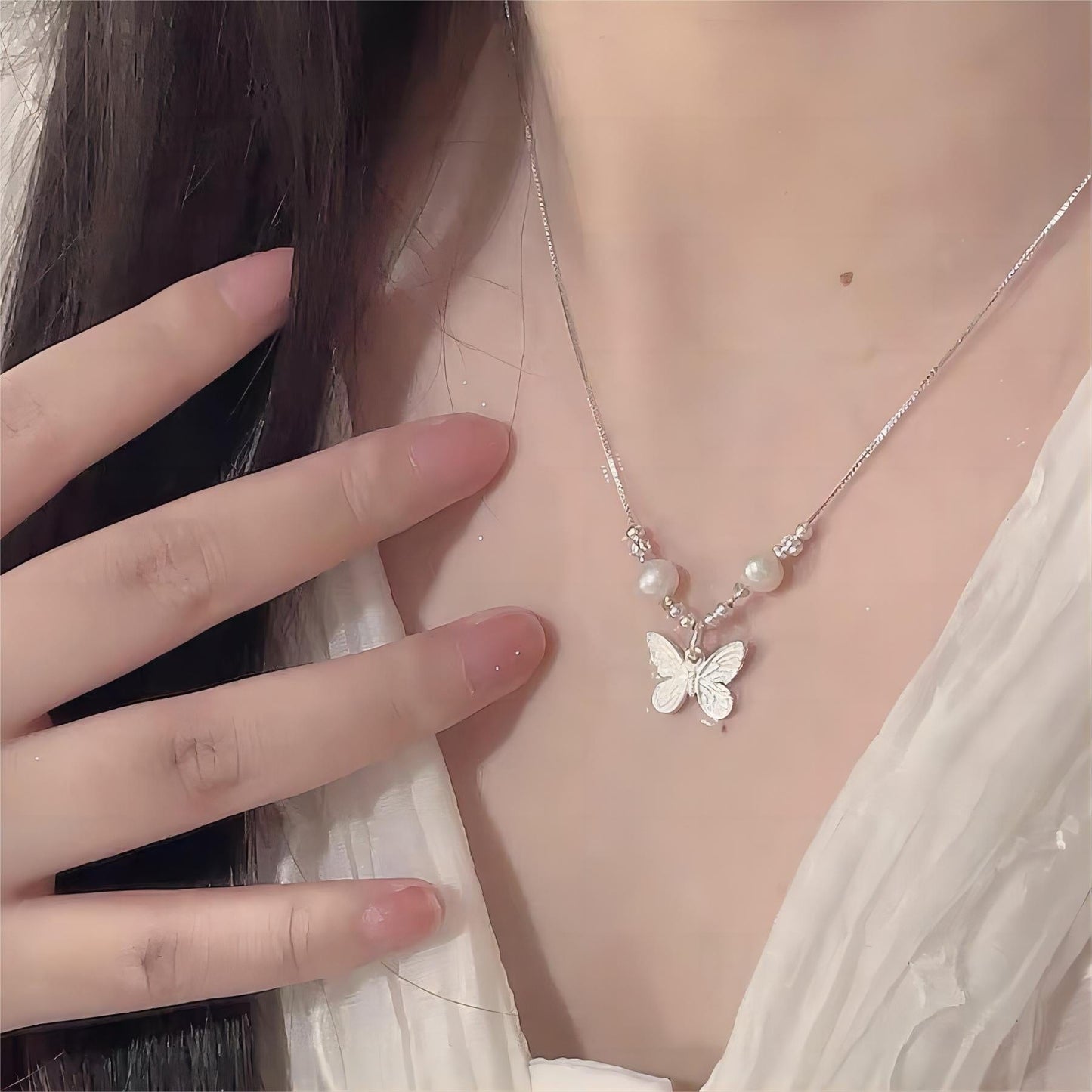 Silver Filled Butterfly Necklace