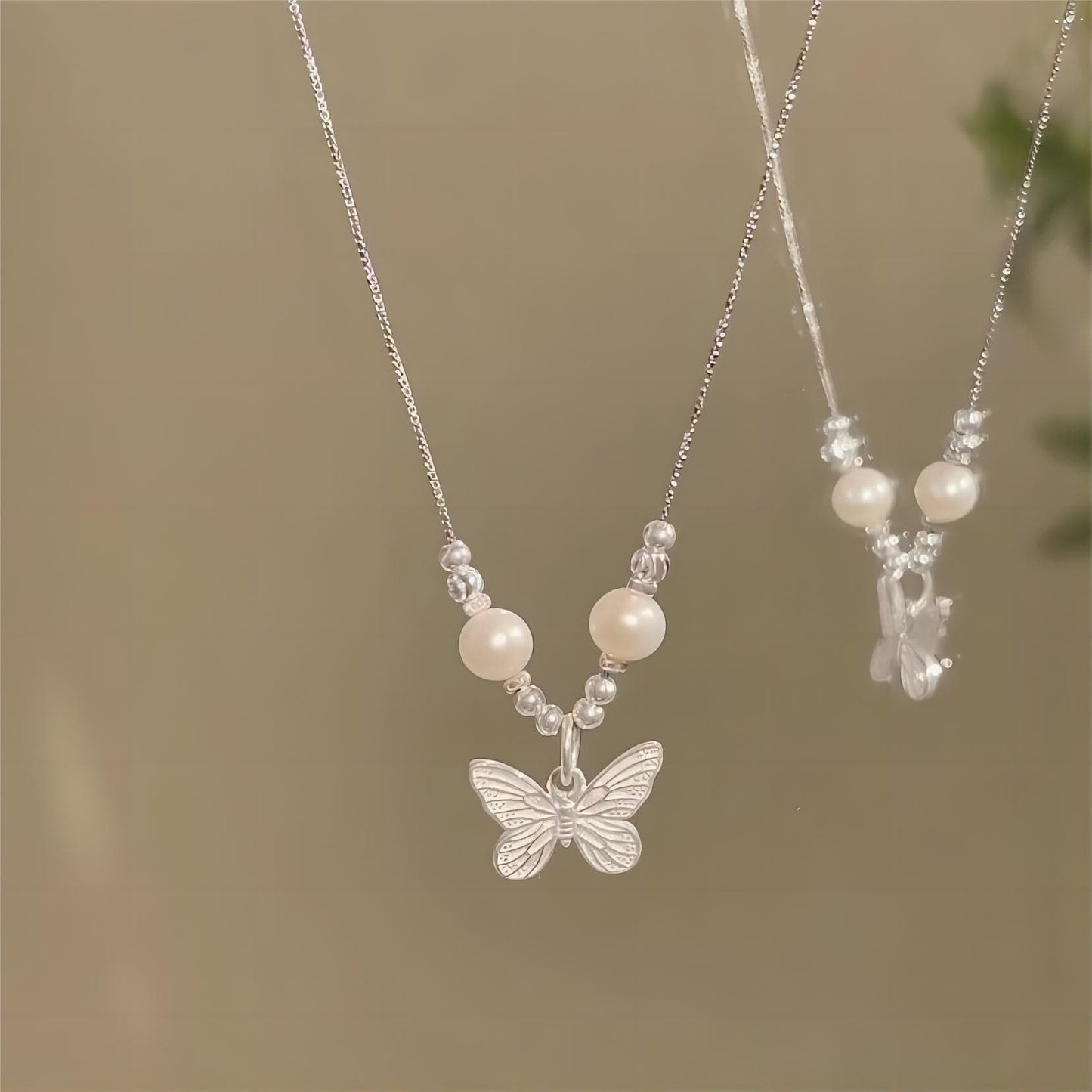 Silver Filled Butterfly Necklace
