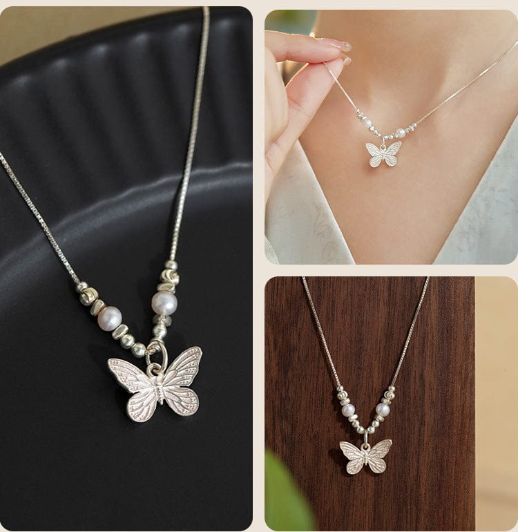Silver Filled Butterfly Necklace