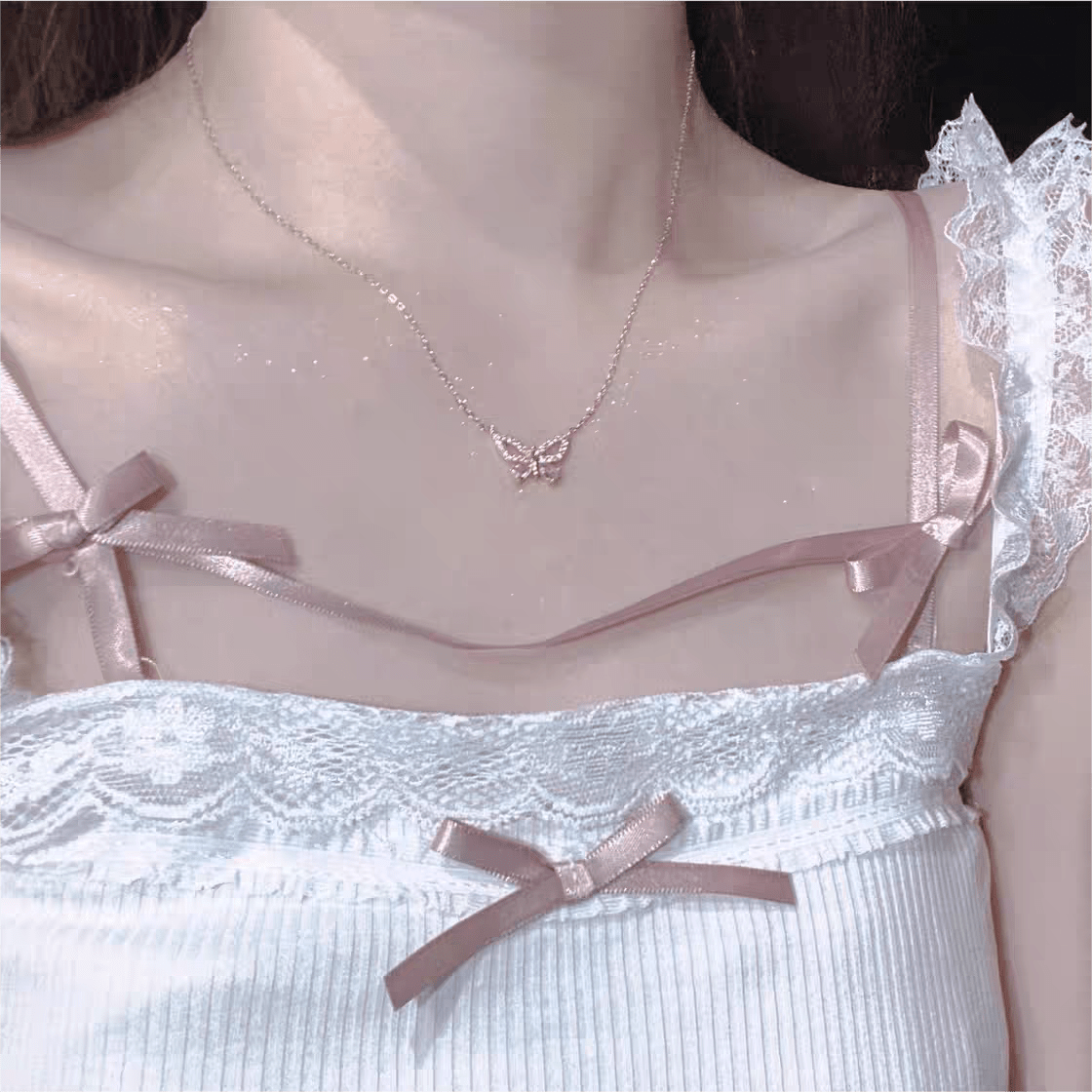 Collier élégant avec nœud papillon en argent