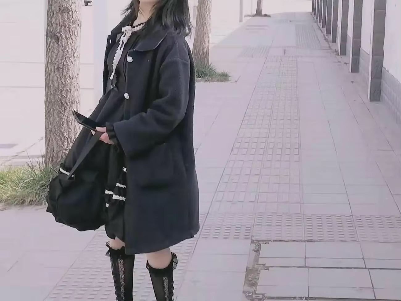 Dark academia black dress - academia - black - bows - dress - goth