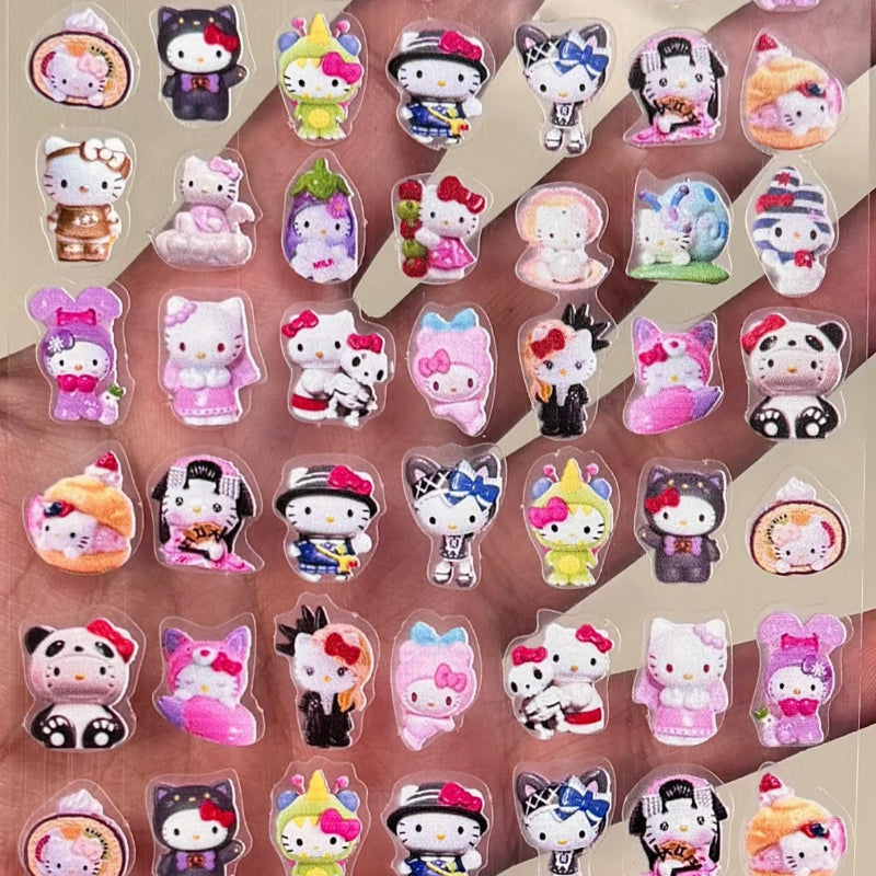 Long Leg Kitty Bunny Nail Stickers - Lovesickdoe